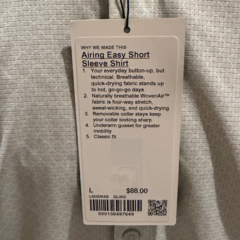 Lululemon Airing Easy Short Sleeve shirt, Large, NWT - Picture 2 of 8